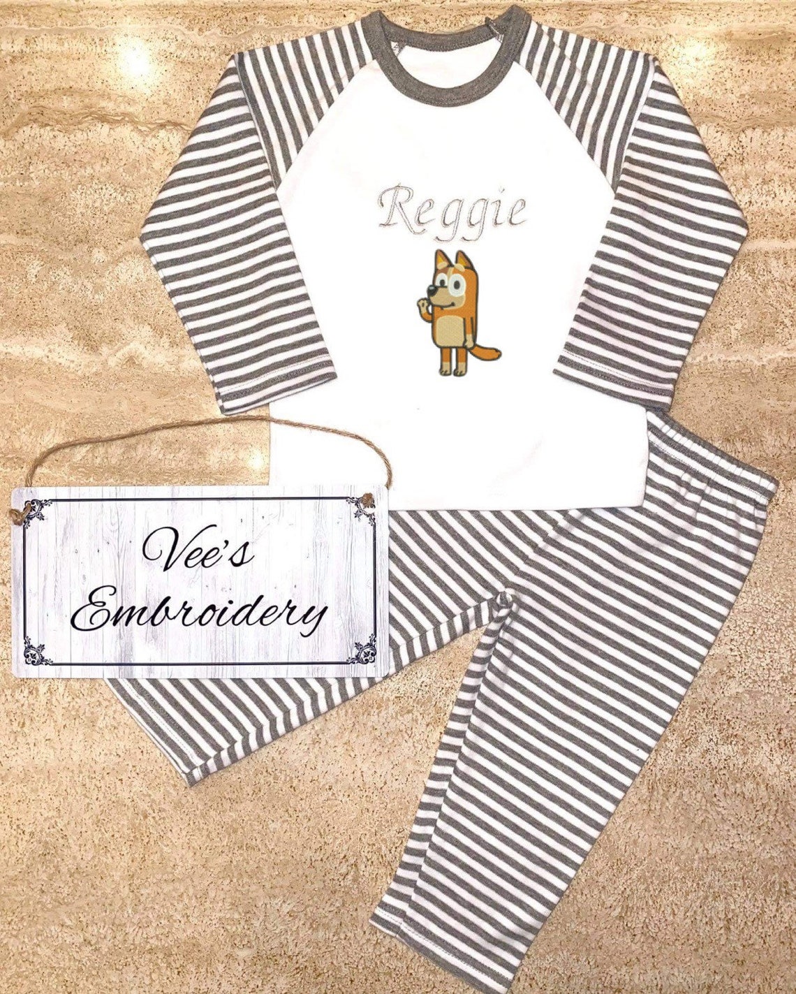 Personalised Bluey Pyjamas Embroidered Pjs Etsy UK