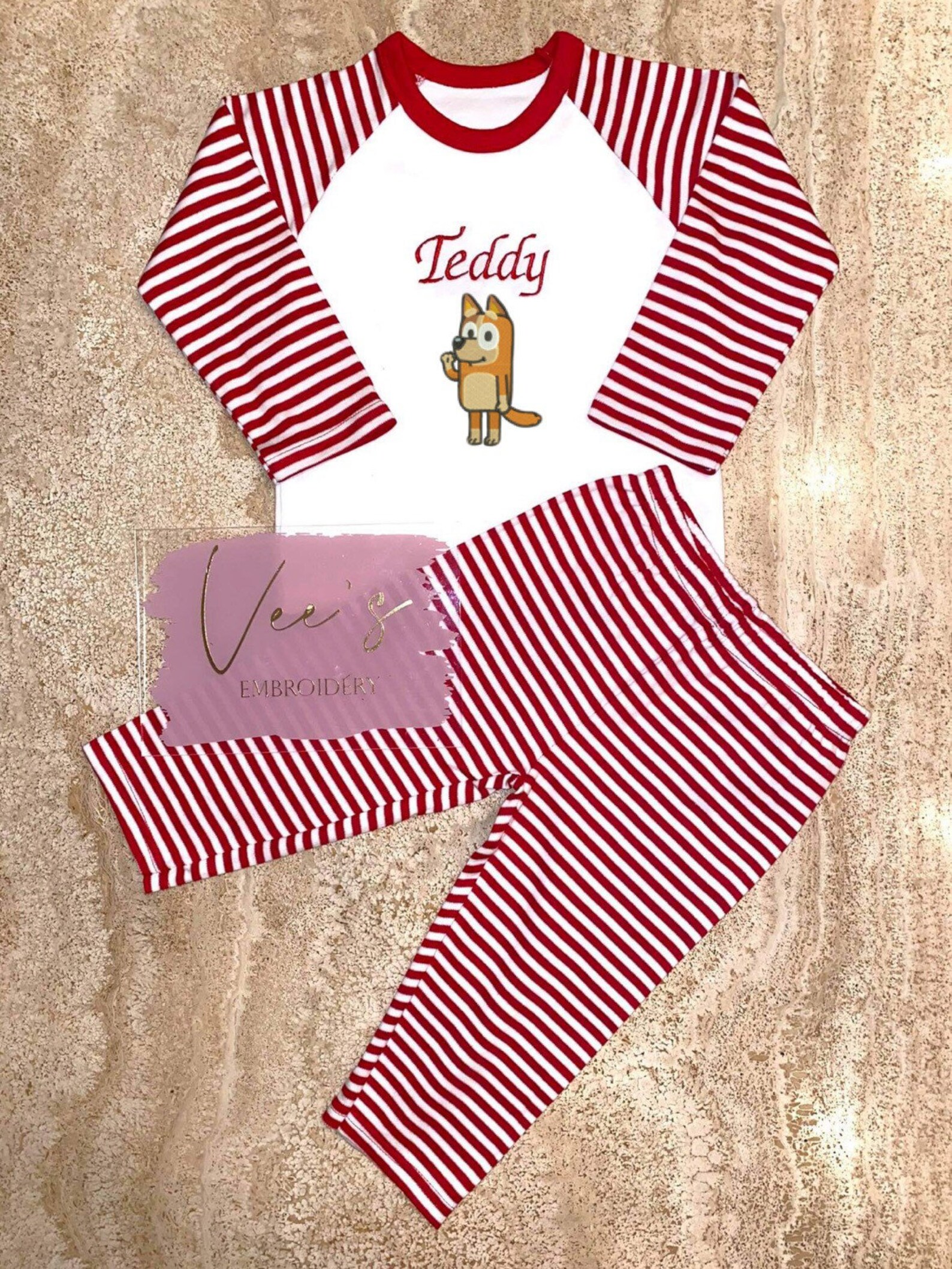 Personalised Bluey Pyjamas Embroidered Pjs Etsy UK