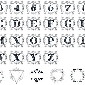 Monogram Letters With Surrounding Frame - SVG and PNG (white and ...