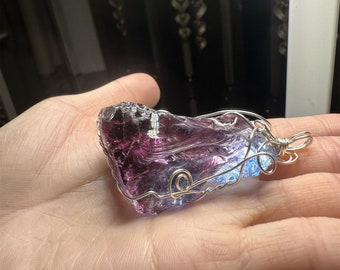 Purple Andara Necklace,Powerful beauty andara crystal Pendants,Rainbow Energy Archangel DNA Activation Love Pendant Healing gifts for her