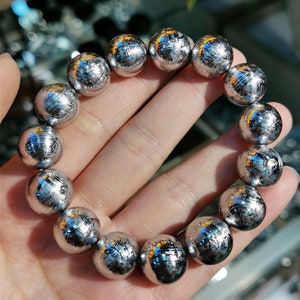 Pulsera de meteorito de plata Pulseras espaciales hechas a mano Pulseras alienígenas Pulsera de meteorito personalizada Pulsera de meteorito personalizada Regalos para él