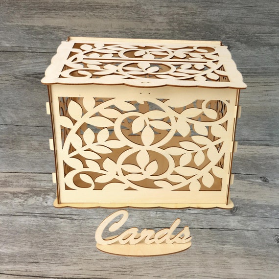 Diy Wood Card Box With Slot Gift Card Box Wedding Gift Cards Etsy