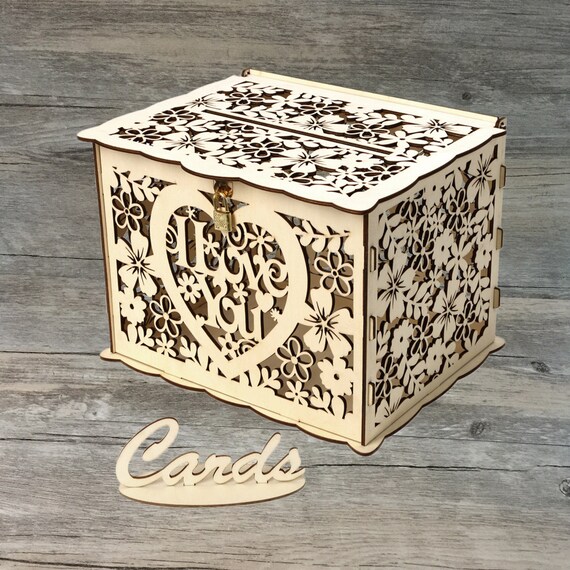 Diy Wood Wedding Keepsake Box Wedding Money Box Wedding Card Etsy