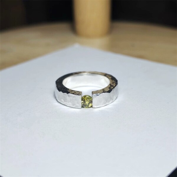 Gems Ring Handmade Custom Diamond Rings Levitation Ring Custom Sterling Silver Rings Yellow Gemstone Ring Couples Rings Engagement Rings