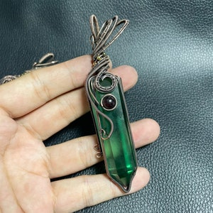 Fluorite Necklace,Powerful beauty Green Fluorite Pendant,Fluorite Archangel Master Activation Love Pendant Rainbow Energy Healing crystal