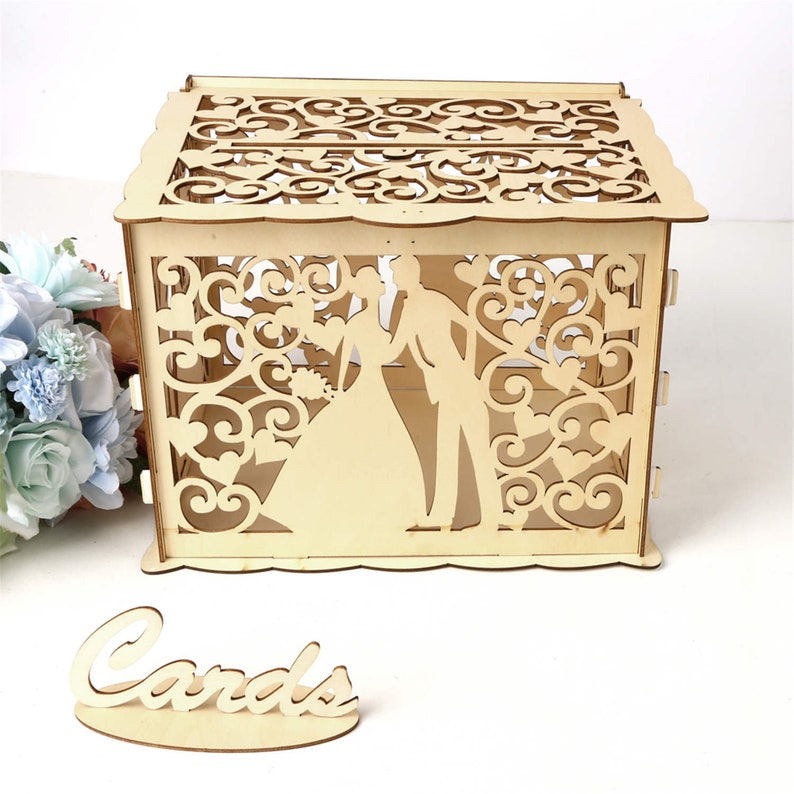 Diy Wedding Card Box With Slot Lock Wedding Money Box Rustic Etsy
