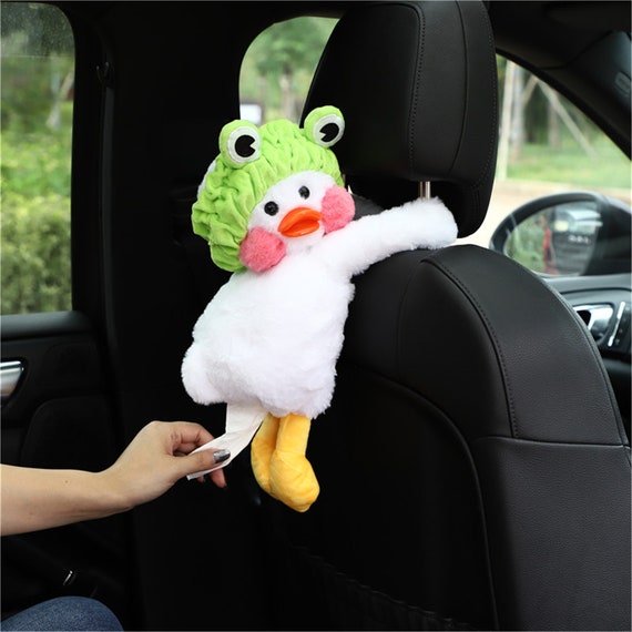 Car Cartoon Duck Animal Tissue Box Cute Tissue Bag Seat Back Paper Towel  Bags Car Accessories for Auto Organizer Goods Car Internal Decor 