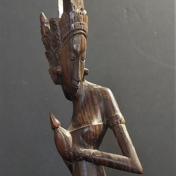 Bali statuette danseuse balinaise en bois XXème