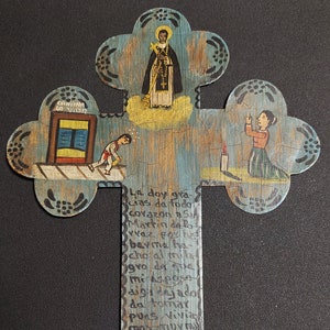 Retable croix ex-voto Mexique San Miguel de Allende Guanajuato XXème