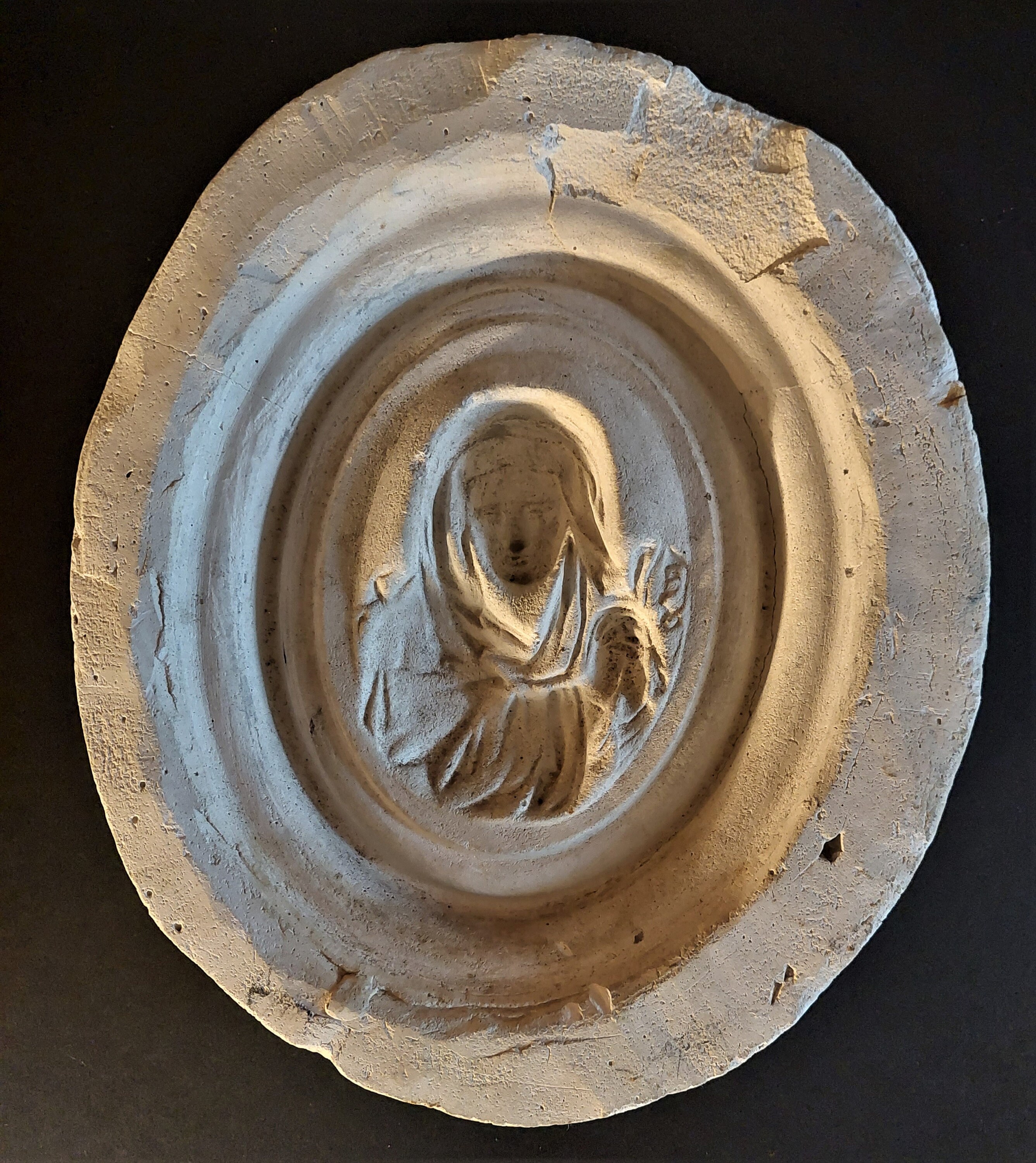 Moule Médaillon en Plâtre Xixème Vierge Marie