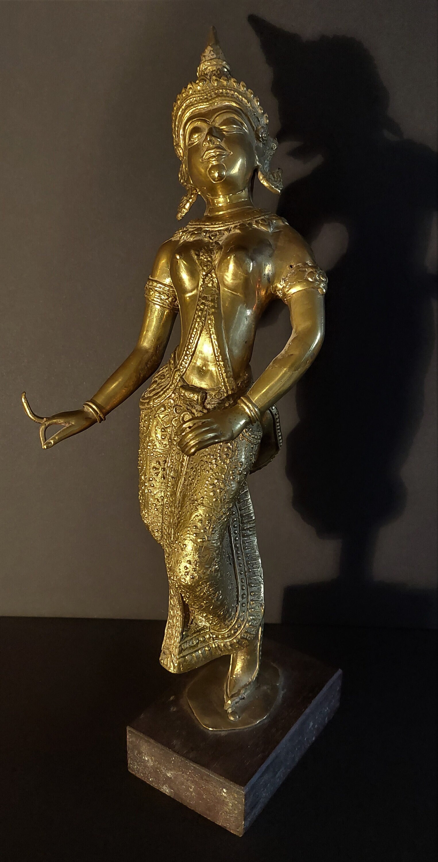 statue Bronze Doré Inde Parvati Milieu Xxème