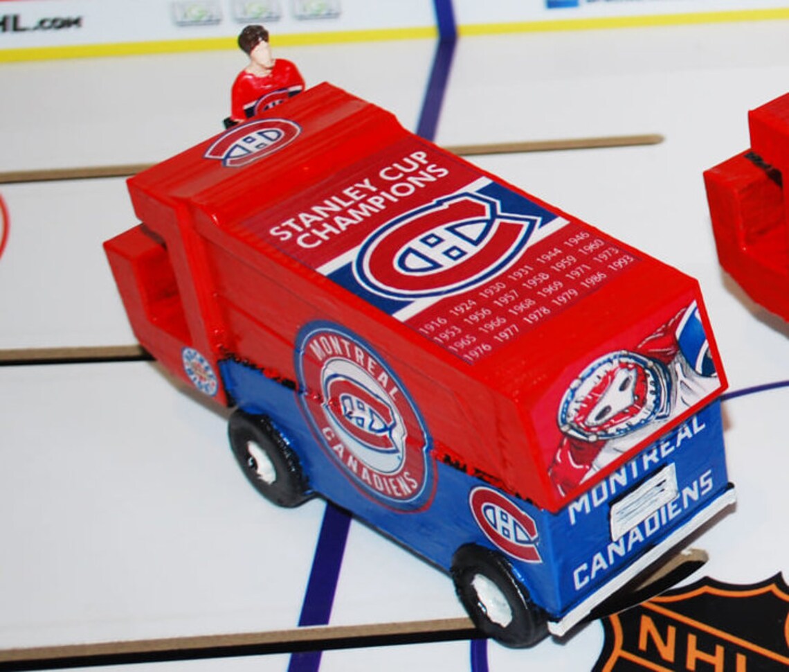 Montreal Canadiens Custom Table Hockey Zamboni And Driver Etsy