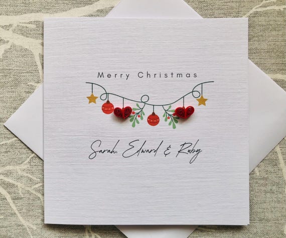 Personalized Family Christmas Card – Festive Ornament Design