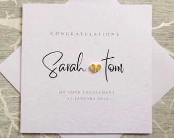 Engagement card - personalised engagement card - a card on engagement - greetings for engagement - handmade engagement card - luxury card UK