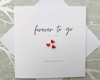 Forever to go card - anniversary card - date to remember card - date card to husband wife girlfriend boyfriend - personalised special date