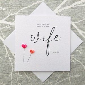 Happy birthday wife birthday card to wife special birthday wife a card to wife on birthday handmade birthday card luxury birthday image 2