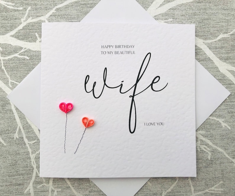 Happy birthday wife birthday card to wife special birthday wife a card to wife on birthday handmade birthday card luxury birthday image 1