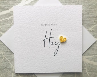 Sending Hug Card - Luxury Textured Card - handmade hug card