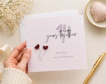 Personalised Anniversary Card, for him, her, husband, wife, fiancé, fiancee, girlfriend, boyfriend, wedding