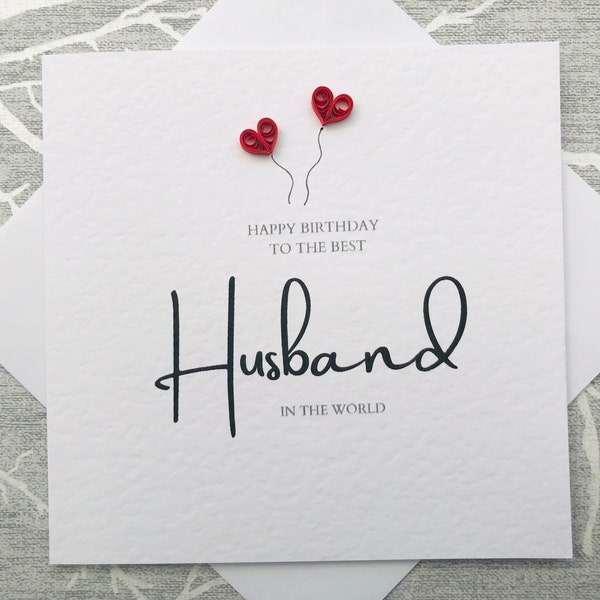 Husband birthday card - happy birthday husband - a card to husband - romantic birthday card to husband - husband birthday - handmade b card