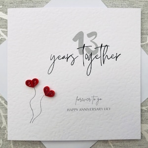 Personalised anniversary card - years together forever to go - anniversary card to him - anniversary card to her - wife - husband - handmade