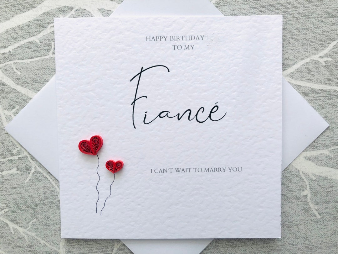 Fiancé Birthday Card Birthday Card for Fiance Partner Birthday Card ...