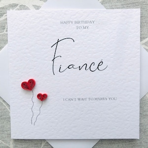 Fiancé Birthday Card Birthday Card for Fiance Partner Birthday Card ...