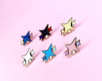 Sparkle V2 Mini Enamel Pins - .75-inch Original Pin Set Cute Kawaii Glitter Filler Miniature Anime Aesthetic Collector Gift