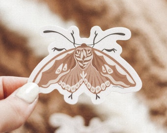 Mystical Moth Vinyl Sticker | Waterproof Sticker | Water bottle Sticker | Luna Moth | Boho Sticker