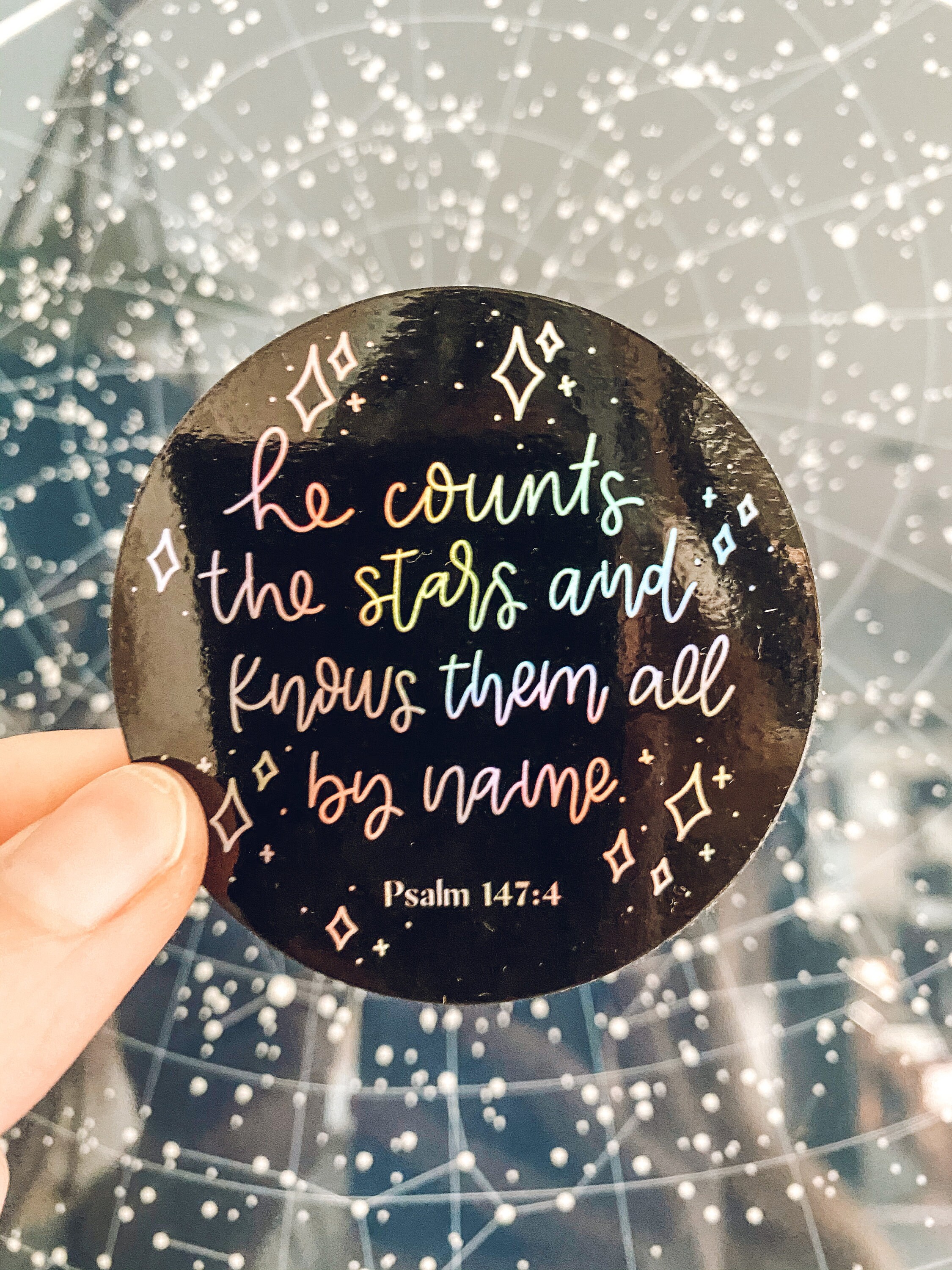Holographic Psalm 147 4 Vinyl Sticker Etsy