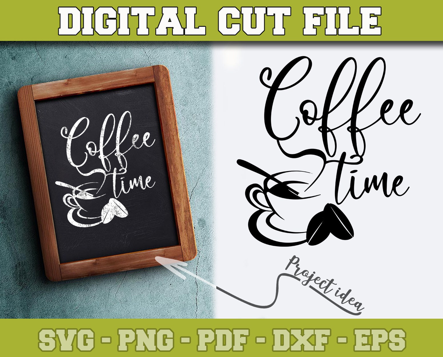 Download Coffee Time Svg Coffee Svg File For Cricut Silhouette Cameo 5 Etsy