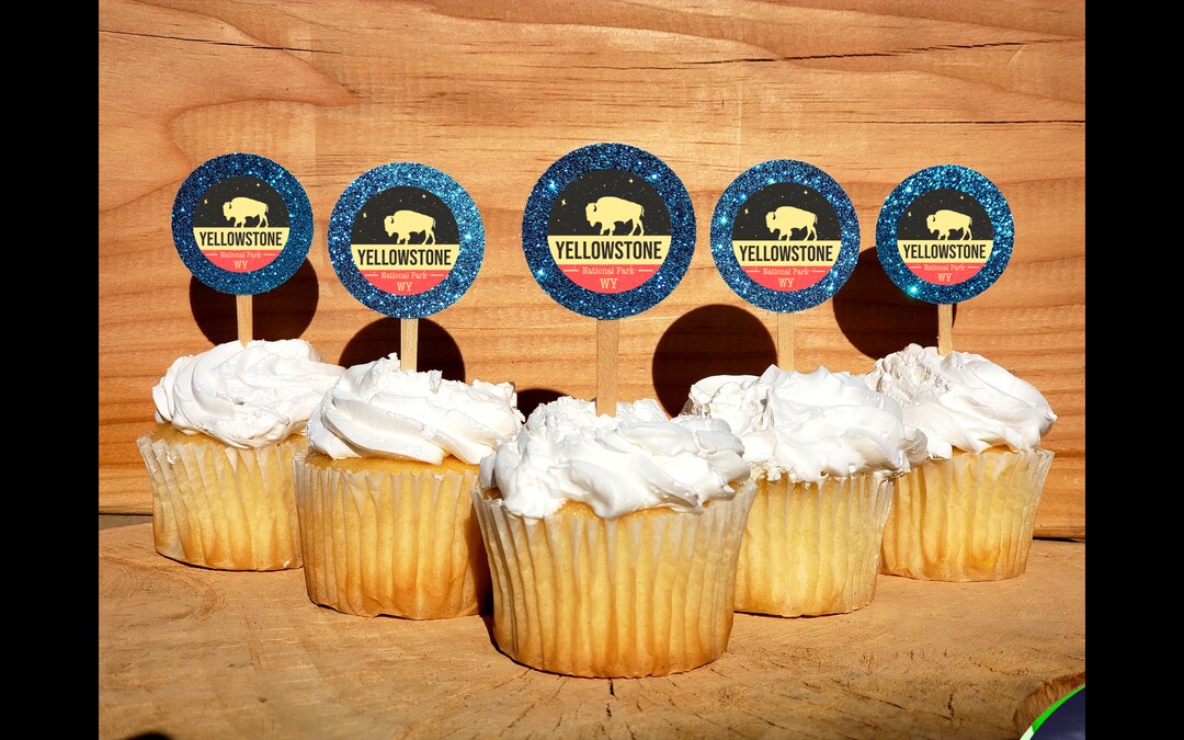 12 Yellowstone Park Cupcake Toppers Cake Decoration Birthday Etsy