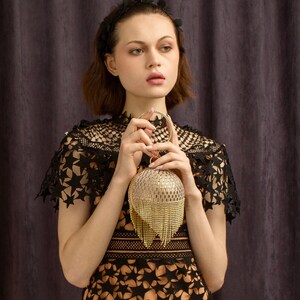 Gold sphere clutch bag discount