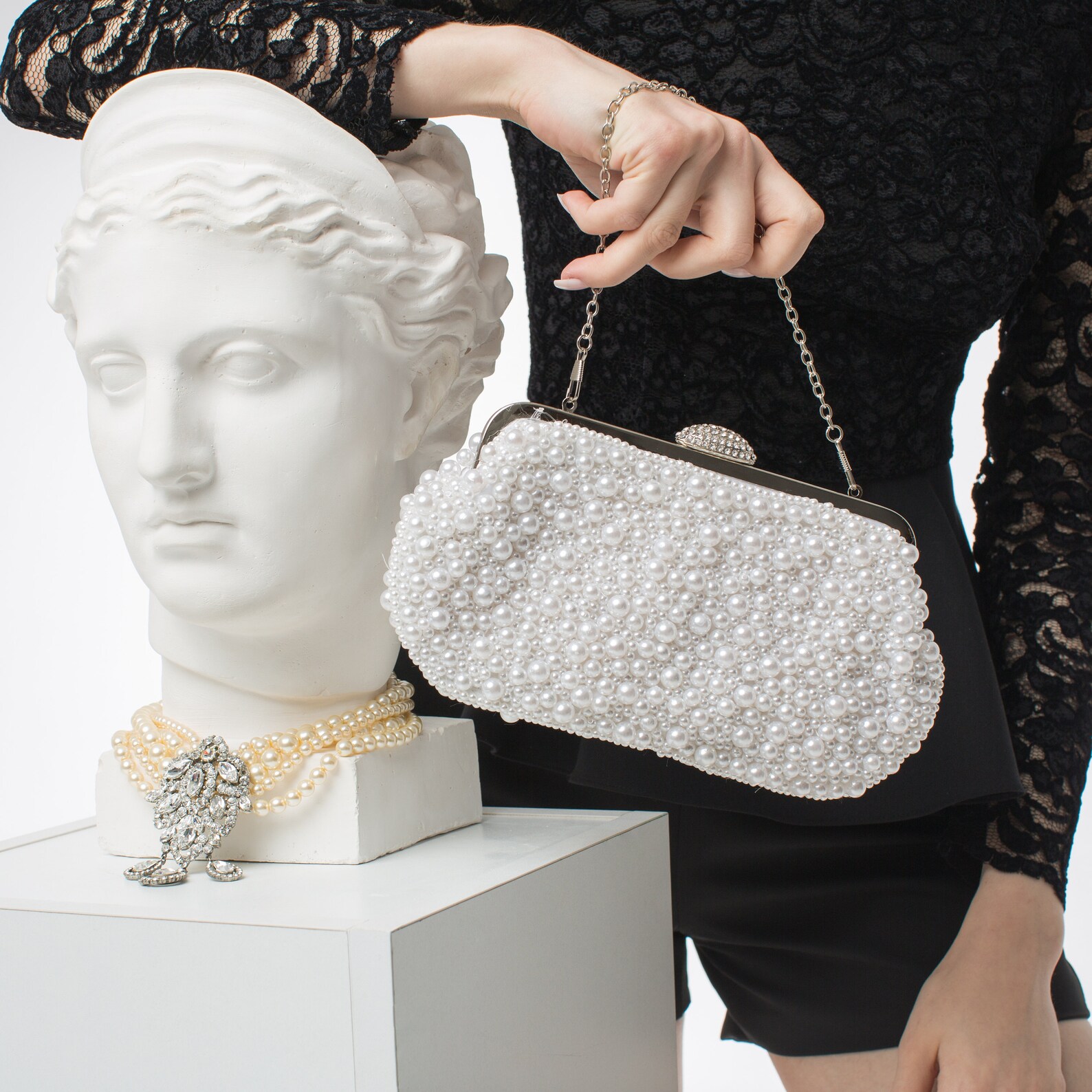 Pearl Clutch Bag Luxury Purses and Bags by Jeylux Beaded Clutch