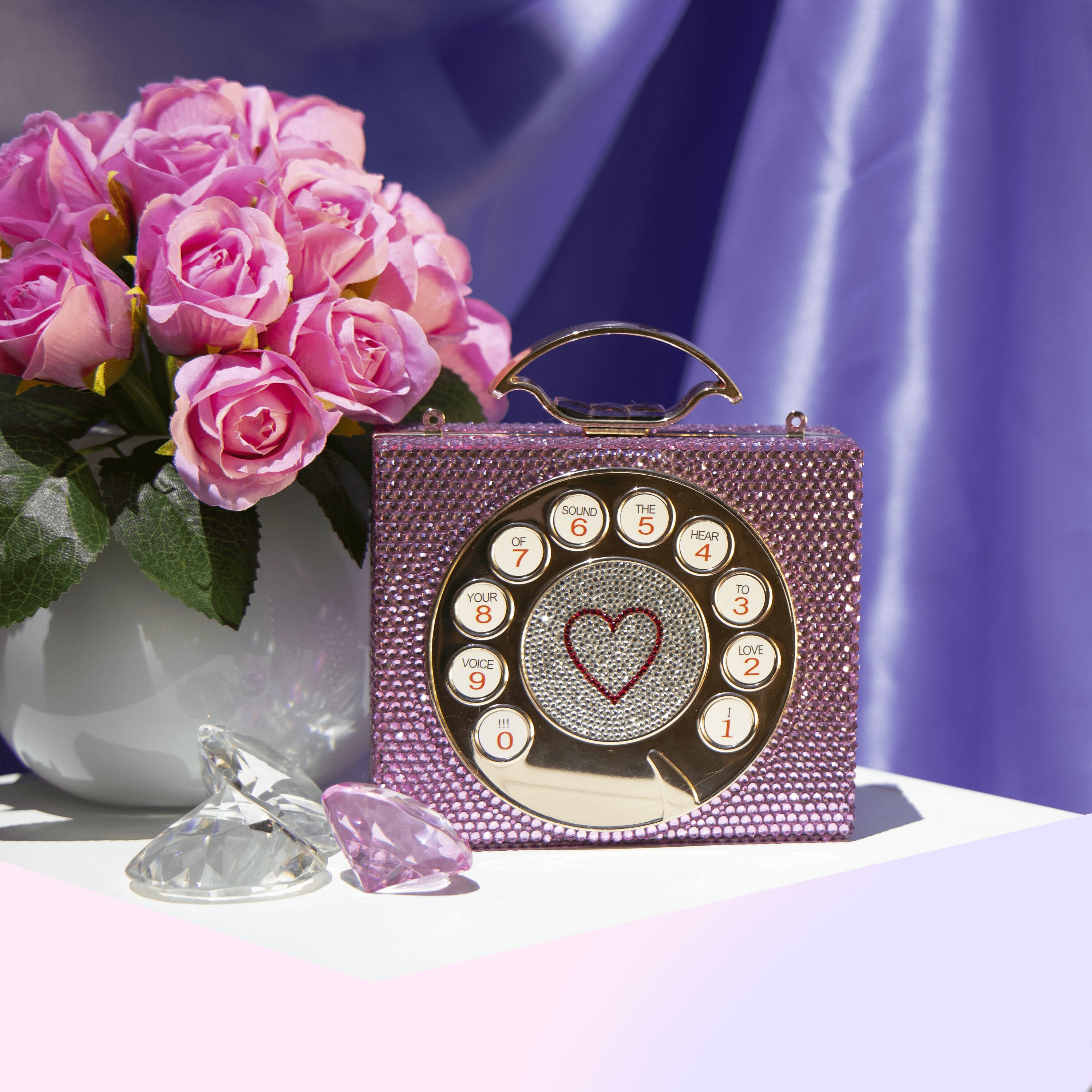 Cell Phone Clutch - Garden Party Ivory - Black