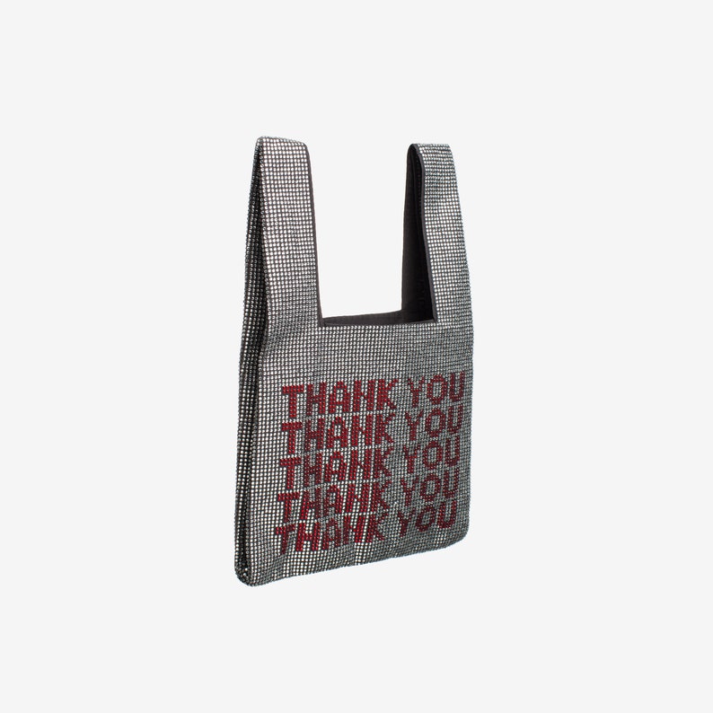 THANK YOU Silver Rhinestone Tote Bag Luxury Purses and Bags Etsy