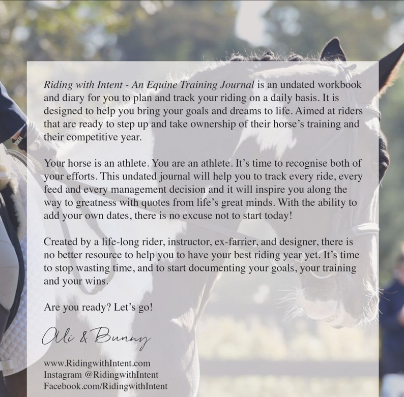 Horse Riding Journal - Riding With Intent - an Equine Journal - A ...