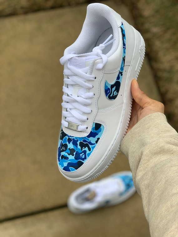 air force 1 bape camo blue