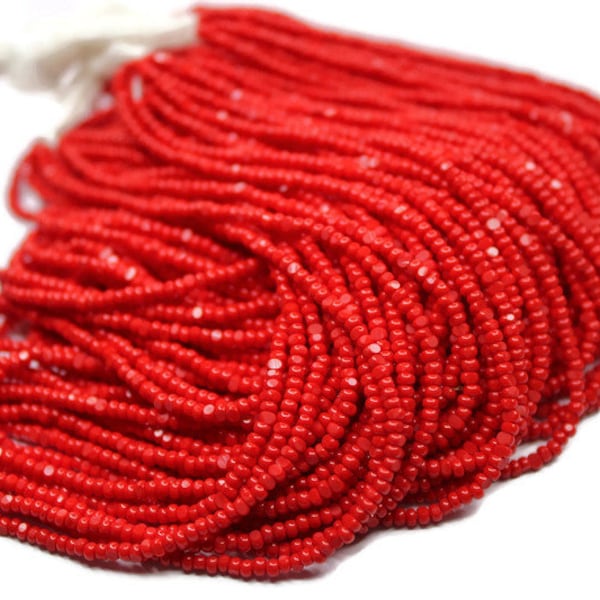 11/0 Charlotte Cut Beads Opaque Red (2 Perfect Facets)10/20/50/250/500 Grams.Embroidery Material,Jewelry Supply,Vintage Premium True Cuts