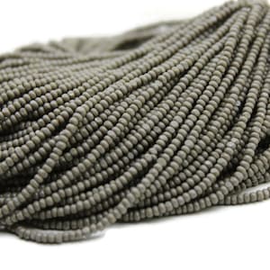 13/0 Charlotte Cut Beads, Opaque Gray (2 Perfect Facets) 1 Hank. Embroidery Material, Jewelry Supply, Vintage Premium True Cuts
