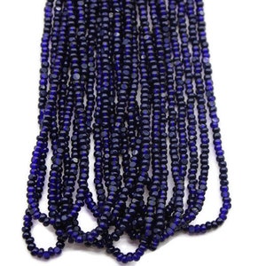 11/0 Charlotte Cut Beads Tr.Navy Blue (2 Perfect Facets) 1 Hank .Embroidery Material,Jewelry Supply,Vintage Premium True Cuts