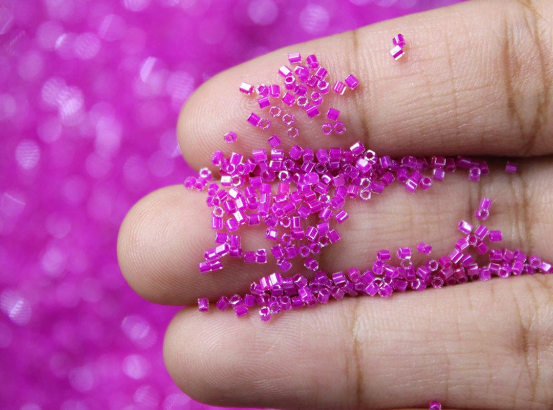 Miyuki Hexagon Cut, 15/0, Fuchsia Inside-color, Japanese Seed