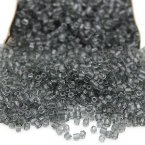 11/0 2 Coupe, Gris Transparent, Perles de graines tchèques en verre hexagonal, Pack de 20/50/100 grammes, Perles Preciosa Ornella, Perles de broderie, Résultats de bijoux