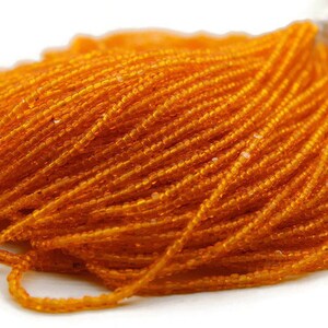 11/0 Charlotte Cut Beads Transparent Burnt Orange (2 Perfect Facets) 1 Hank. Embroidery Material, Jewelry Supply, Vintage Premium True Cuts