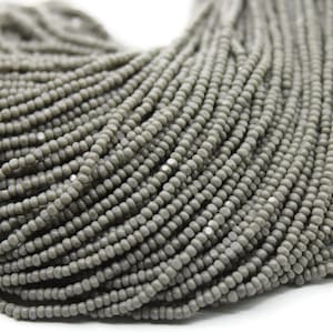 11/0 Charlotte Cut Beads. Gray Opaque (2 Perfect Facets) Premium True Cuts, 1/3/5 Hanks, Embroidery Material, Jewelry Supply, 43020