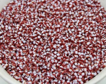 8/0 Vinröda vita ränder, 20/50/100 grams förpackning, broderipärlor, smyckepärlor, hantverksmaterial, rondellepärlor, indiska rosépärlor
