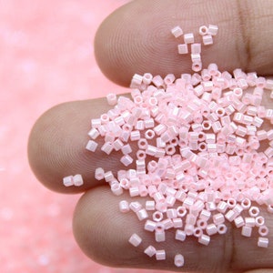 Taille hexagonale Miyuki, 15/0, lustre rose poudré, Perles de rocailles japonaises, 10/20/50 grammes, Perles hexagonales, Perles de verre Miyuki, Matériel pour broderie, 427