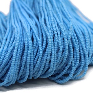 13/0 Czech Seed Beads, Turquoise Blue Opaque, 1/3/5 Hanks Preciosa Ornella Beads,Embroidery Beads,Craft Supply,Jewelry Findings
