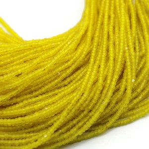 11/0 Charlotte Cut Beads. Vintage Opal Yellow (2 Perfect Facets) Premium True Cuts, 1/3/5 Hanks, Embroidery Material, Jewelry Supply.