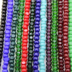 Perles coupées Charlotte 8/0, sélectionnez votre couleur (2 facettes) 1/5/10 brins, fournitures créatives, fabrication de bijoux, matériaux de broderie, perles vintage